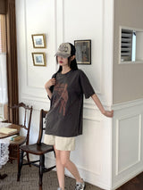 ボンツープリントオーバーフィット半袖Tシャツ
