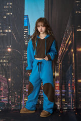 ラインクロップフーディー / LINE CROP HOODIE (BLUE)