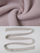 Rose Boat Neck Knit T-shirt + Tie Set (5color)