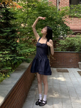 レノアハートネックミニスリーブレスワンピース/ Lenoa Heart Neck Mini Sleeveless One Piece