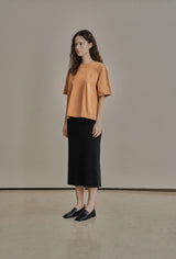 ウールHスカート/WOOL H SKIRT_CHARCOAL