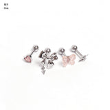 [SET] バタフライハートリボンドロップピアス