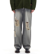 DESTROYED DENIM PANTS (GRAY)