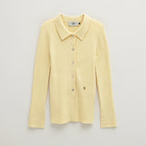 (CD-2103)COLLAR RIBBED SLIM KNIT CARDIGAN