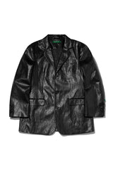 フリップクラックレザーブレザー / FLIP Crack Leather Blazer_Black (6678754295926)