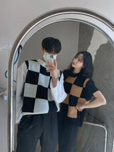 Uno Checker Town Knit Vest (2color) (6677041053814)