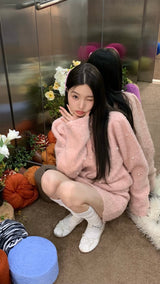 ベイビーピンクパールニットツーピース/Baby pink pearl knit two-piece