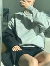original logo sweat shirt. melange gray
