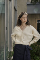 ベルトボタンスカート/BELTED BUTTON SKIRT_NAVY