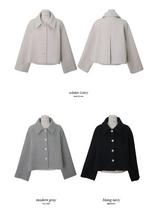 [SHOPPERMADE] ゴールドボタンショートウールコート (3color)