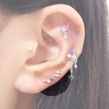 パープルライキーピアス / [Styling] Purple Liky Piercing Set (5 set)