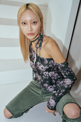 フラワーアンバランスT / flower unbalance t _ green