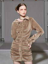 ベルベットシャーリングワンピース / VELVET SHIRRING ONE-PIECE