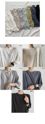 クーリングスパンデックスプレインボクシーショートスリーブTシャツ / Cooling Spandex Plain Boxy Short-Sleeved T-Shirt