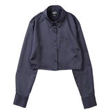 RHロゴサテンクロップシャツ / RH LOGO SATIN CROP SHIRTS