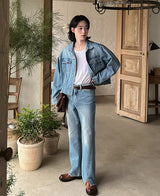 Lavender crop denim jacket (2 color) (6694661292150)