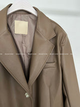 leather oversized-fit blazer jacket