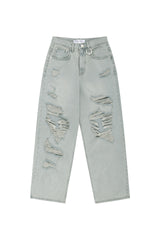 Vintage Damage Wide Light Blue Pants