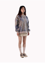 [tiedye] doublebear Sweatshirt - blue (6636675629174)