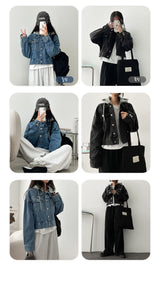 【パーカー取り外し可能！】ラッドデニムクロップドパーカージャケット