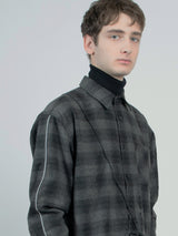 リフレクティブ ウールチェックシャツ/  reflective wool checked shirt (2517378039926)