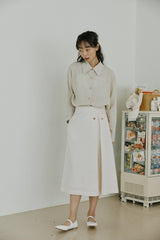 ボタンスカート / button skirt natural