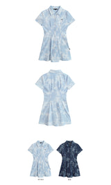 HIDE Tie Dye Denim Dress (Sky Blue) (6570969104502)