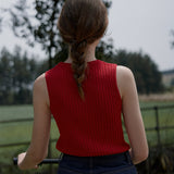 リネンリブノースリーブ / Linen ribbed sleeveless