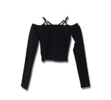 リングオフショルダークロップTシャツ / (5866) X Ring Off Shoulder Crop Tee