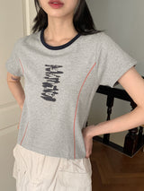 レタリング 半袖 プリント レタリング Tシャツ・カットソー