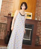 ミントチェック&フラワードレス / mint check & flower dress (4506536804470)