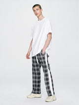 CHECK TRACK PANTS - BLACK/WHITE (4623312257142)
