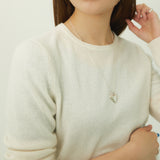 スタッドプレスドハートネックレス / stud pressed heart necklace