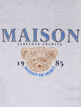 Women's Crop Classic Logo Bear Friends HeavyTerry Sweatshirt AshGray(FCD3TS706W)