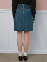 DENIM MIDI SKIRT BLUE
