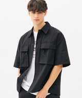 TWO POCKET STRING HALF SHIRTS (BEIGE) (6585203654774)