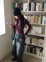 ヒンター ボカシ スプリット シャーリング ストリング ウォーマー ポーラー Tシャツ