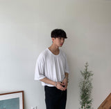 Perfect U Neck Short Sleeve T Shirt (4color) (6692793712758)