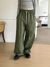Zed pintucked balloon cotton two-way jogger cargo pants