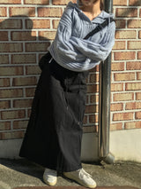 Lush back slit long skirt