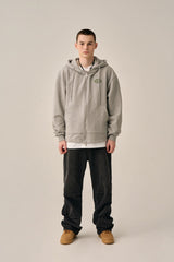 BOTTOM LESS HOOD ZIP-UP - GRAY