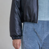 VEGAN LEATHER PUFFER BLOUSON_BLACK