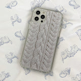 CABLE KNIT HARD JELL CASE_WHITE