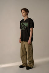 SUEDE COTTON CARGO PHANTS (KHAKI)