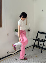 ribbon string pants (pink)