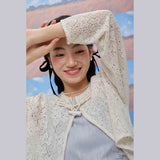 Fluffy lace cardigan (6684235956342)
