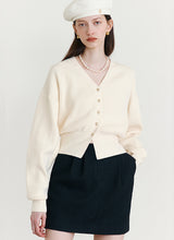 VOLUME SLEEVE CARDIGAN IVORY