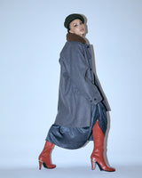 UNISEX WOOL RAGLAN HIDDEN COAT W - TWILL GRAY (6636060770422)