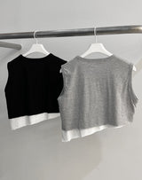 カッターノースリーブトップ/CUTTER SLEEVELESS TOP