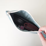  Oxford simple line strap pouch - skyblue gray